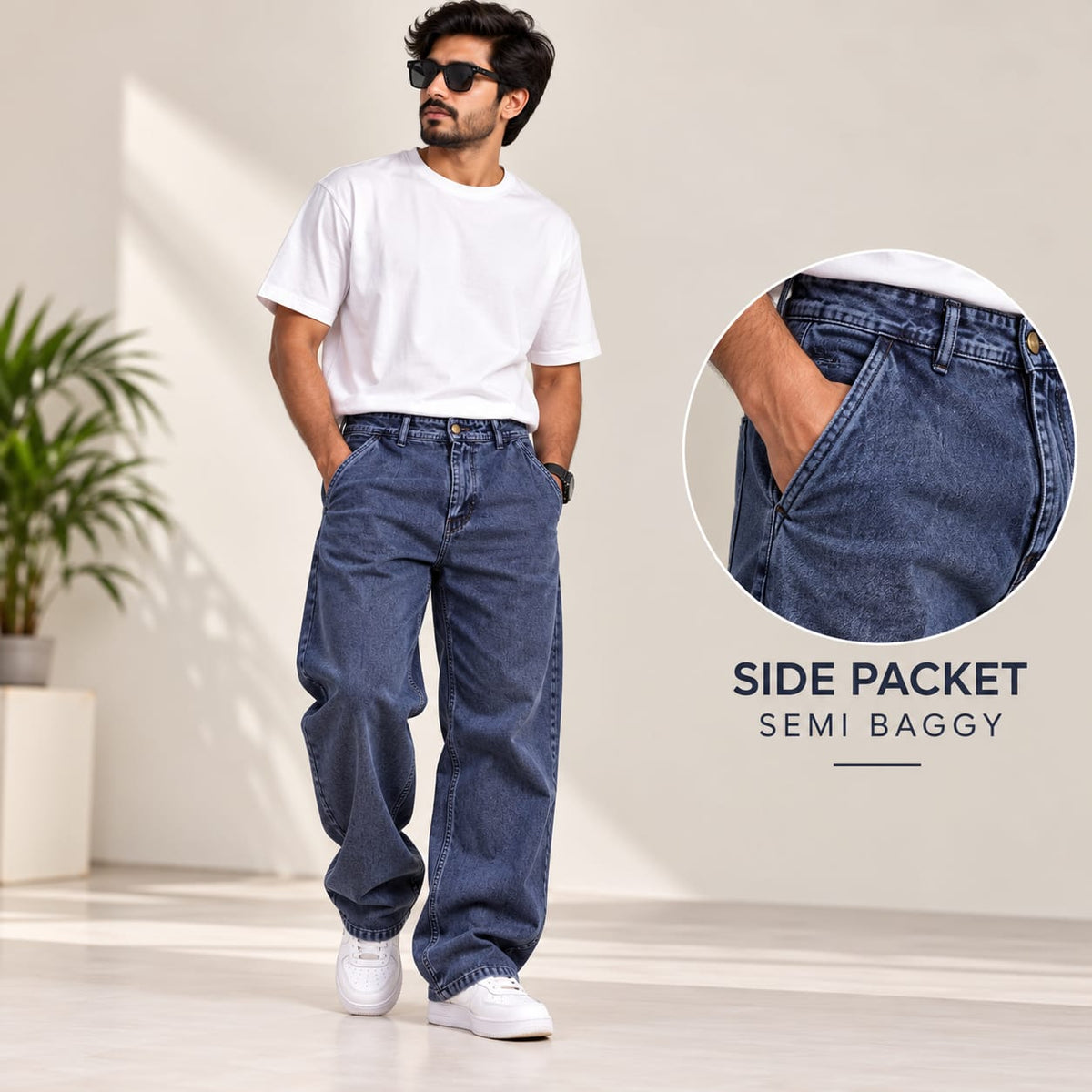 MFW side pockets semi baggy jeans pant buy @450 rs only [New model]