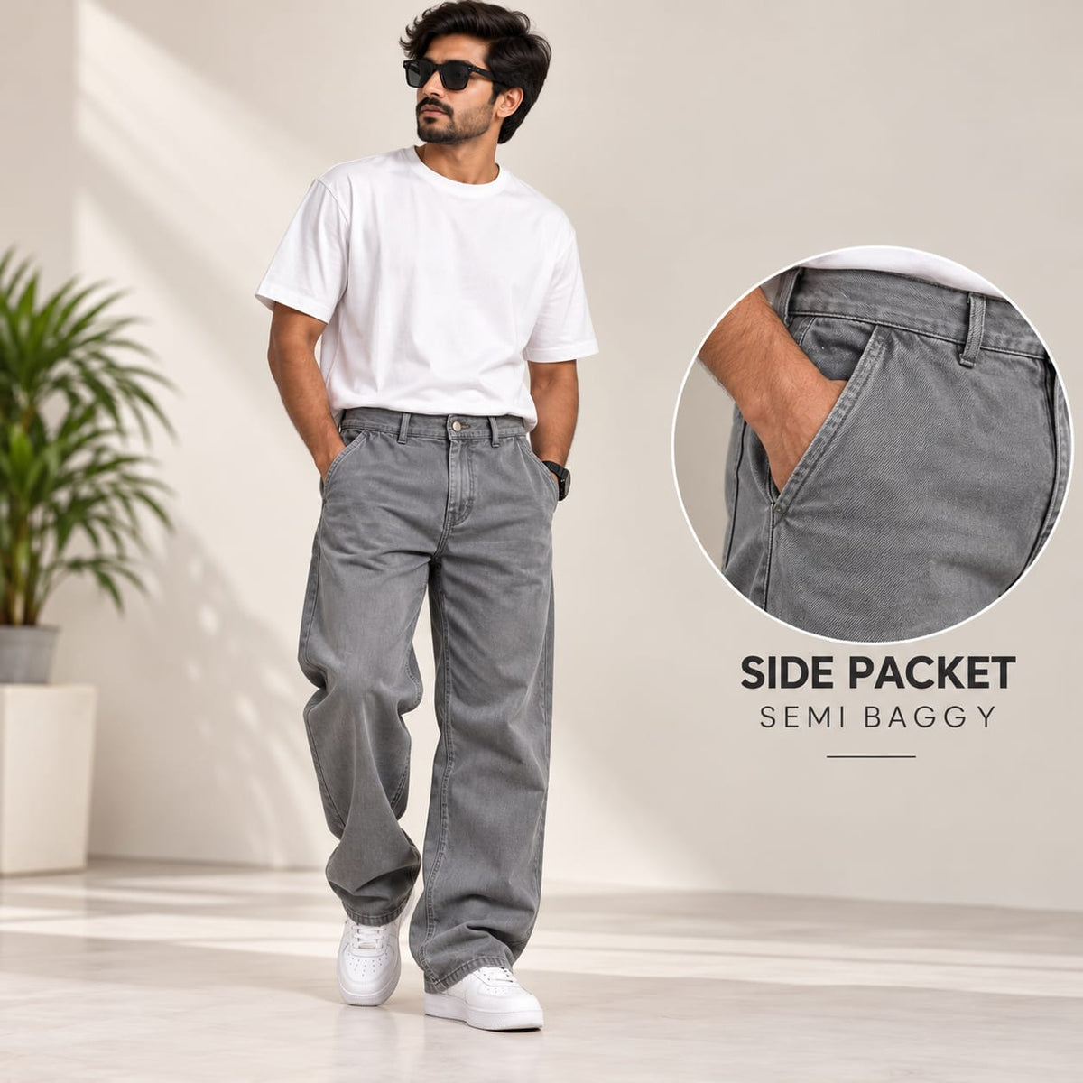 MFW side pockets semi baggy jeans pant buy @450 rs only [New model]