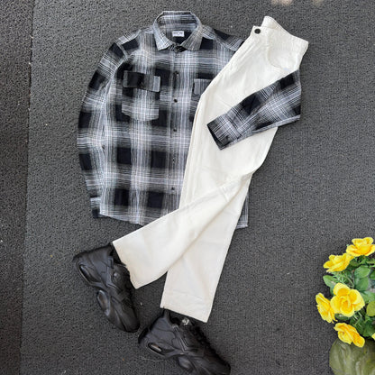 3 in 1 combo Double pocket Baggy shirts + mom fit jeans + shoe buy @999 only