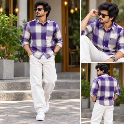 2 in 1 Combo MFW viral checked shirts + mom fit jeans pant buy @600 rs only
