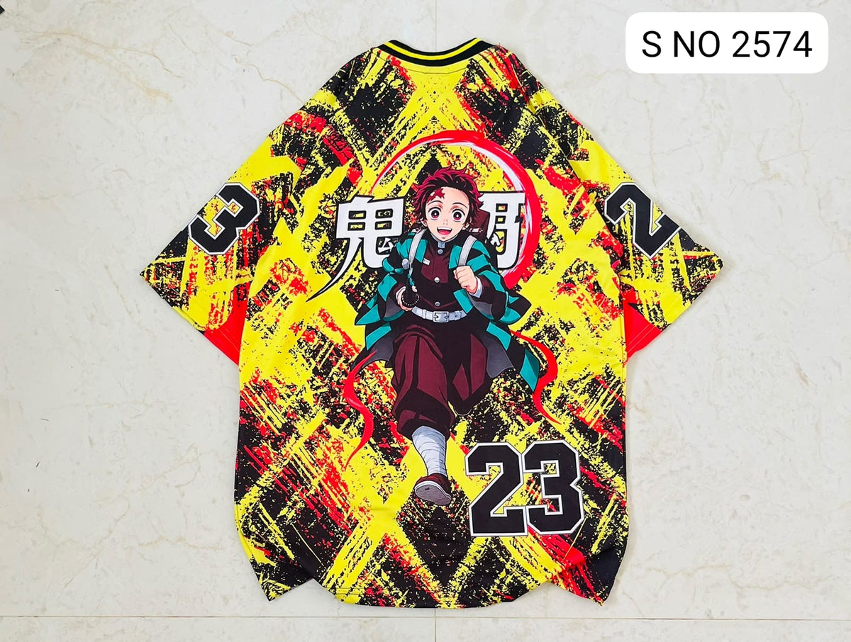V-Neck Rib type anime printed jersey tshirts buy@250 rs only