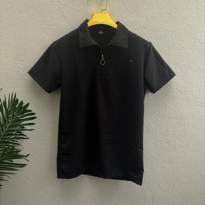 Men's back Printed Half sleeve old money Zipper polo tshirt buy 3 pcs @499 and 1 pcs @199