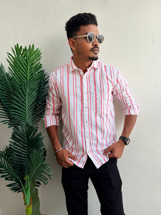 MFW Men's full sleeve Textured Cotton Shirts single pcs @299 and Buy 4 pcs combo @999