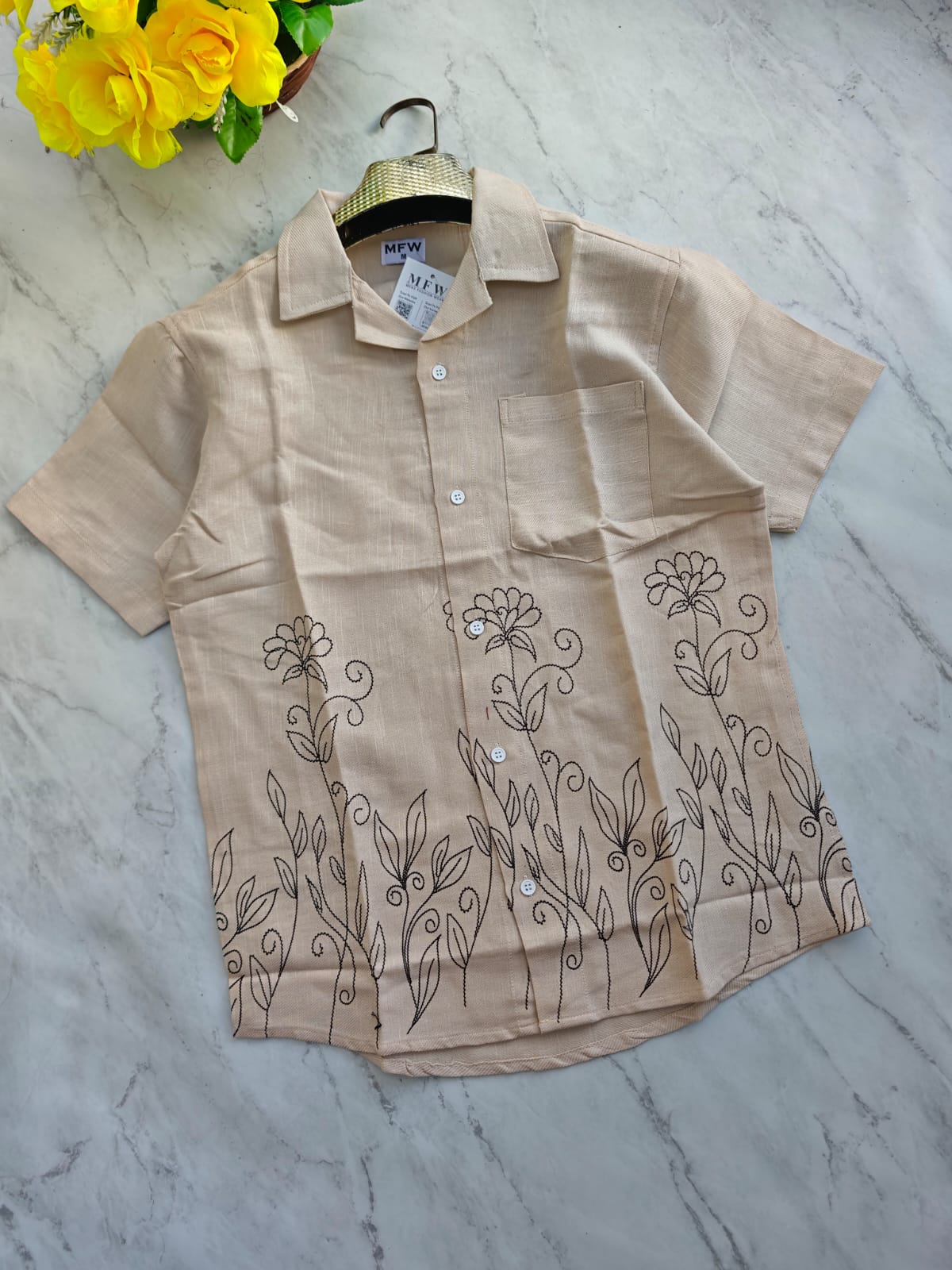 Cuban Collar Border print half sleeve shirts buy @250rs only