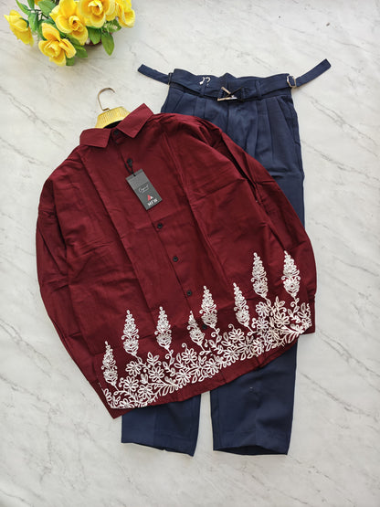 2 in 1 Combo MFW cotton bottoms embroidery shirts + Gurkha polo fit pants buy @700 rs only