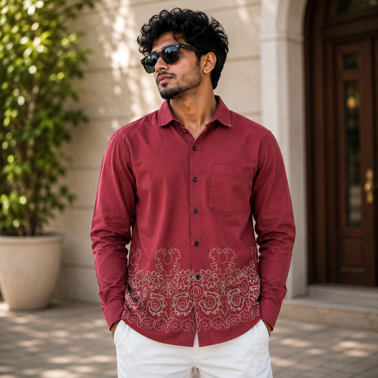 Men's bottom embroidery Shirts single pcs @350 and Buy 3 pc combo @999