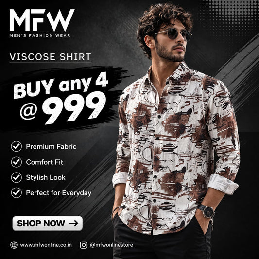 MFW vescose Printed Shirts single pcs @299 and Buy 4 pcs combo @999