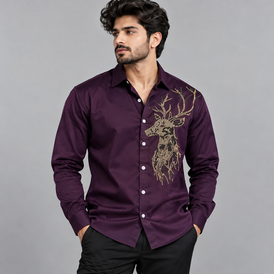 Mfw party wear stone work Shirts single pcs @350 and Buy 3 pc combo @999