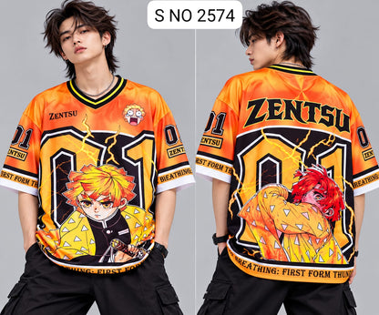 V-Neck Rib type anime printed jersey tshirts buy@250 rs only