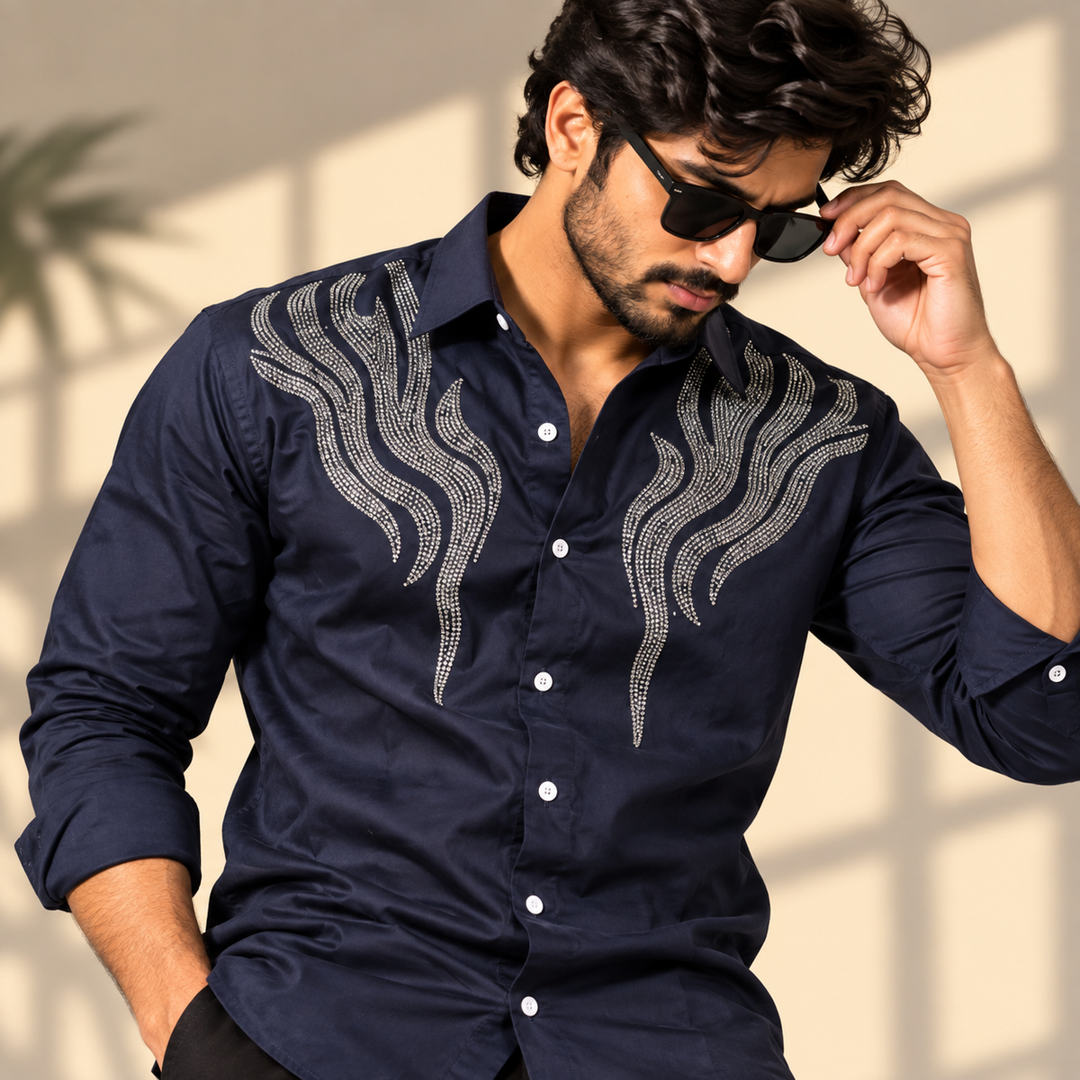 Mfw party wear stone work Shirts single pcs @350 and Buy 3 pc combo @999