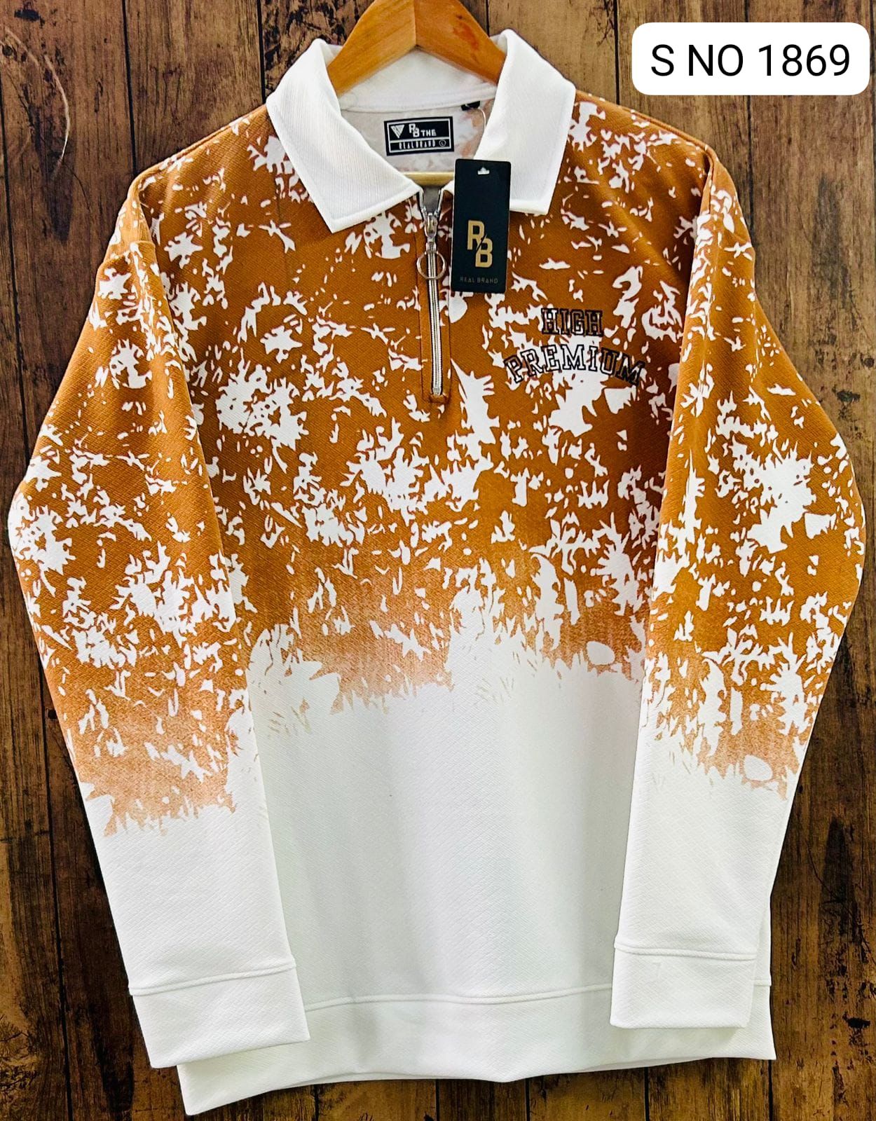 Men's Double shade korean Collar premium old money Zipper Full sleeve tshirts@249