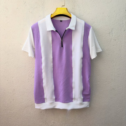 Men's korean Collar  old money Zipper Half sleeve Tshirt 1 pc @199 and 3 pcs @ 499