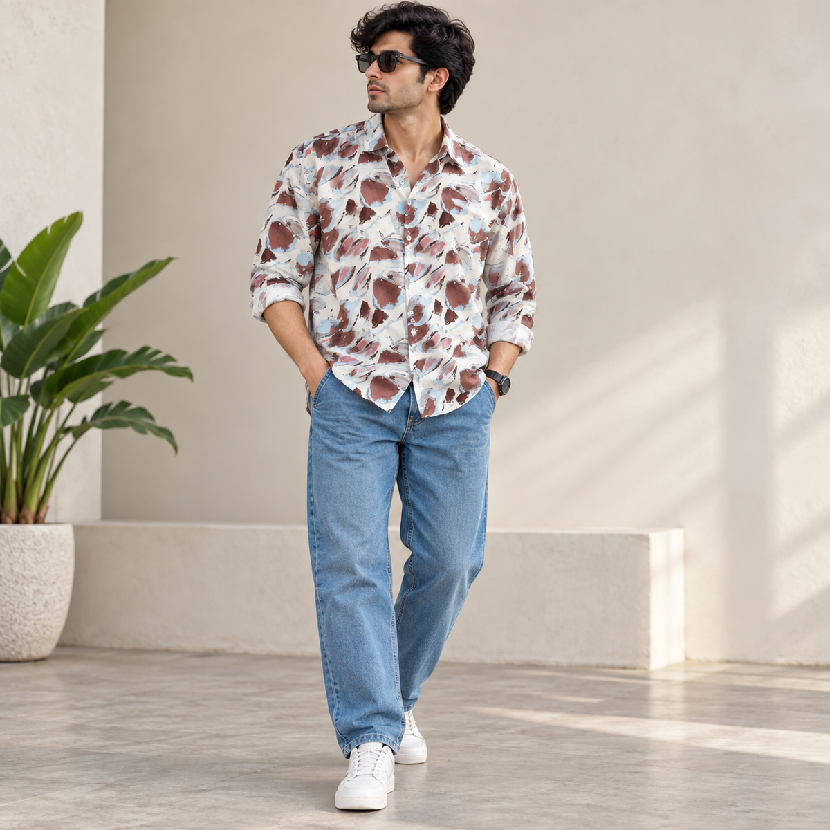 2 in 1 Combo viscose printed shirts + Side pocket mom fit jeans pant buy @600 rs only