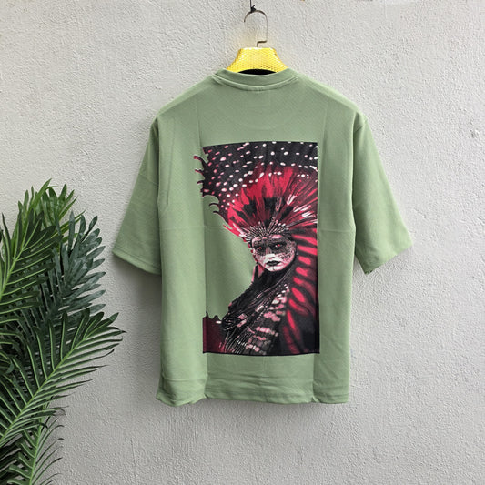 Round neck Front and back Printed droup shoulder Tshirt 1 pc @199 and 3 pcs @ 499