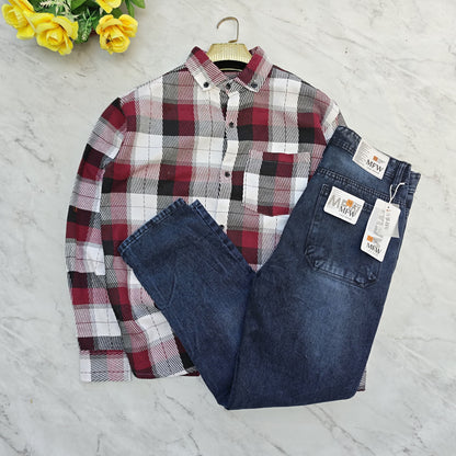 2 in 1 combo MFW back printed baggy shirts + mom fit jeans pant combo buy @600 rs only