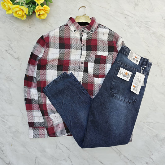 2 in 1 combo MFW back printed baggy shirts + mom fit jeans pant combo buy @600 rs only