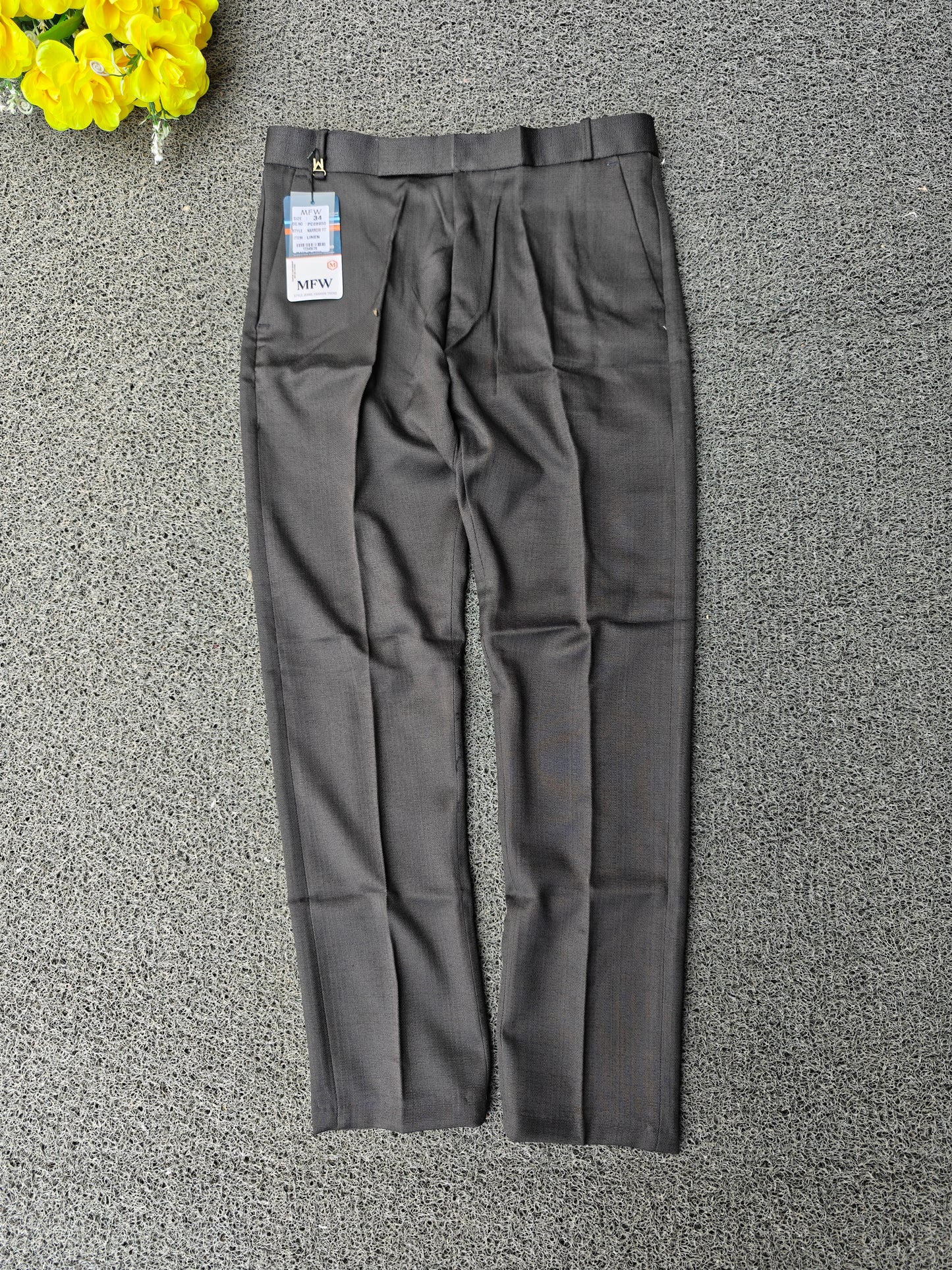 MFW Men's lenin textured polofit pants  buy 3 pant @ 1200 (dark grey)