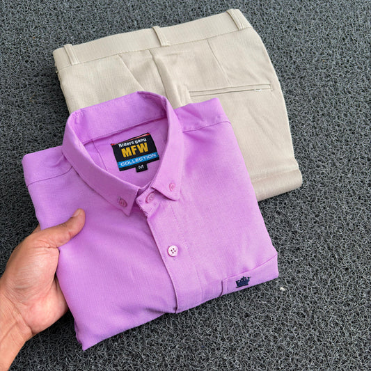 2 in 1 Combo Old money type Lenin Shirts + Lenin polo fit pant buy @ combo @600