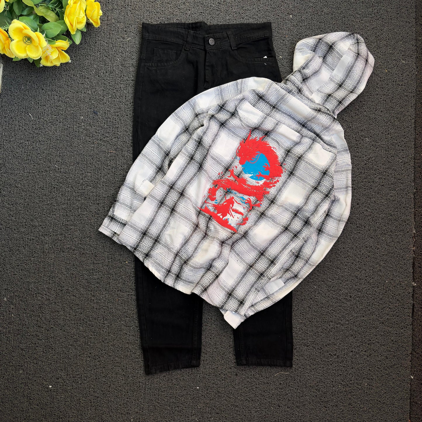 2 in 1 combo MFW hoodie back printed shirts + Mom fit jeans buy @ 600