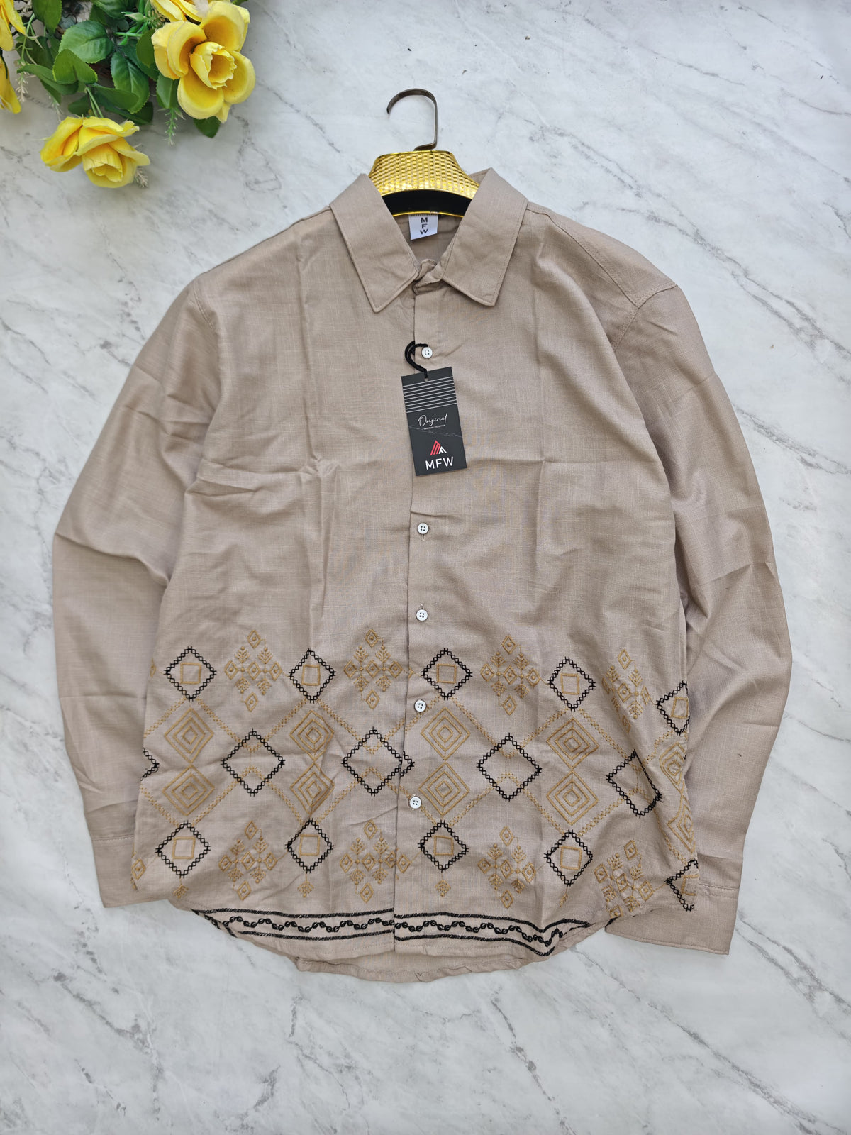 2 in 1 combo MFW Bottom Embroidery shirts + Gurkha polo fit pants buy @700 rs only