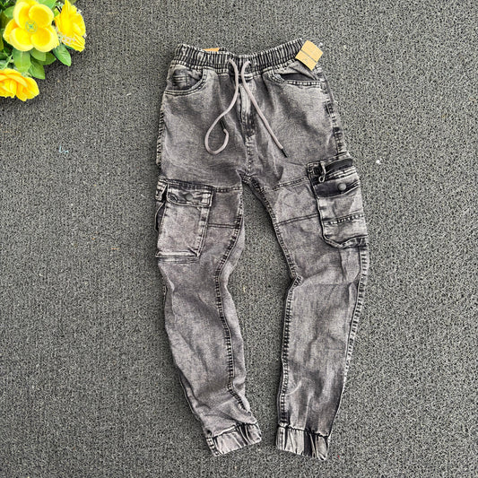 6 pocket denim cargo joggers buy @499