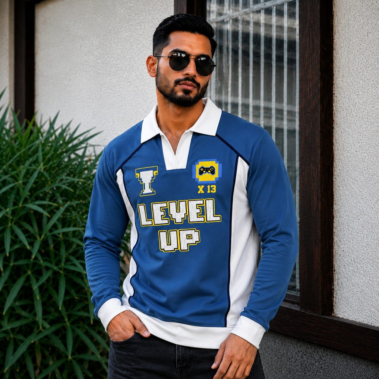 Men's korean Collar printed premium old money Zipper Full sleeve tshirts@249 (Fabric Reference – Please Read Description)