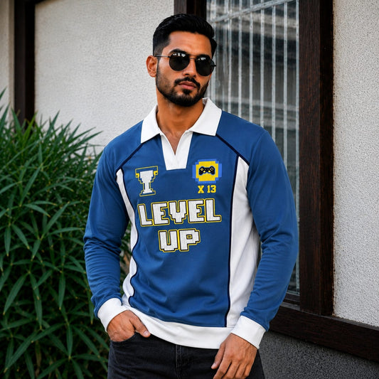 Men's korean Collar printed premium old money Zipper Full sleeve tshirts@249 (Fabric Reference – Please Read Description)
