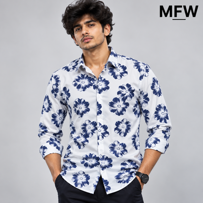 MFW Floral Viscose Printed Full Sleeve Shirt Single pcs @299 and Buy 4 pcs combo @999