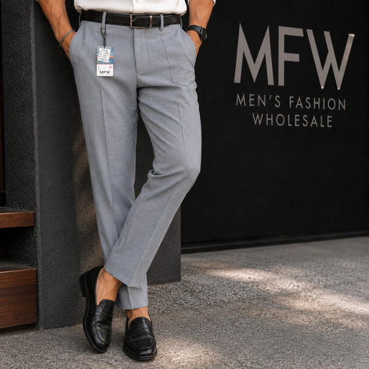 MFW Men's lenin textured polo fit pants  buy 3 pant @ 1200 (Light grey)