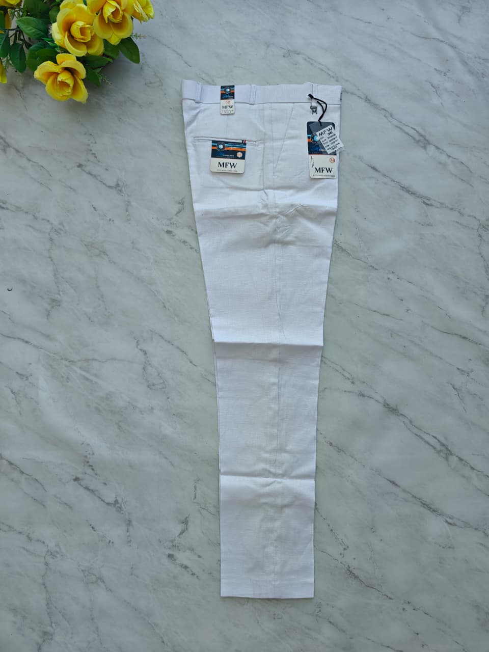 MFW white lenin polo fit pants Buy @350 rs only(Read description before ordering)