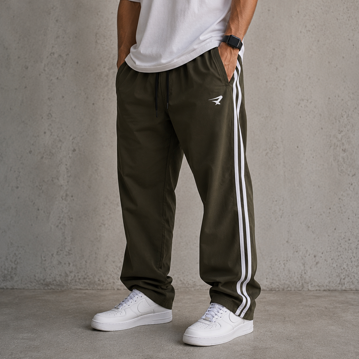 Mfw Baggy Street Wear Stripes Track pants buy 1 pc @199 3 pcs @ 499 (Green)