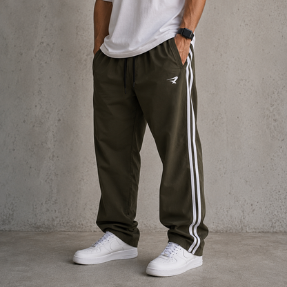 Mfw Baggy Street Wear Stripes Track pants buy 1 pc @199 3 pcs @ 499 (Green)
