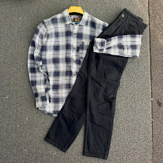 2 in 1 combo MFW waffle jute Shirts and plain mom fit jeans @600 only