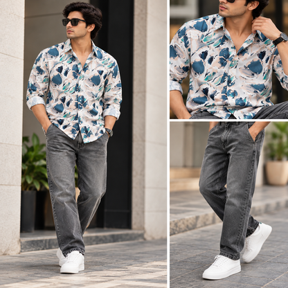 2 in 1 Combo viscose printed shirts + Side pocket mom fit jeans pant buy @600 rs only