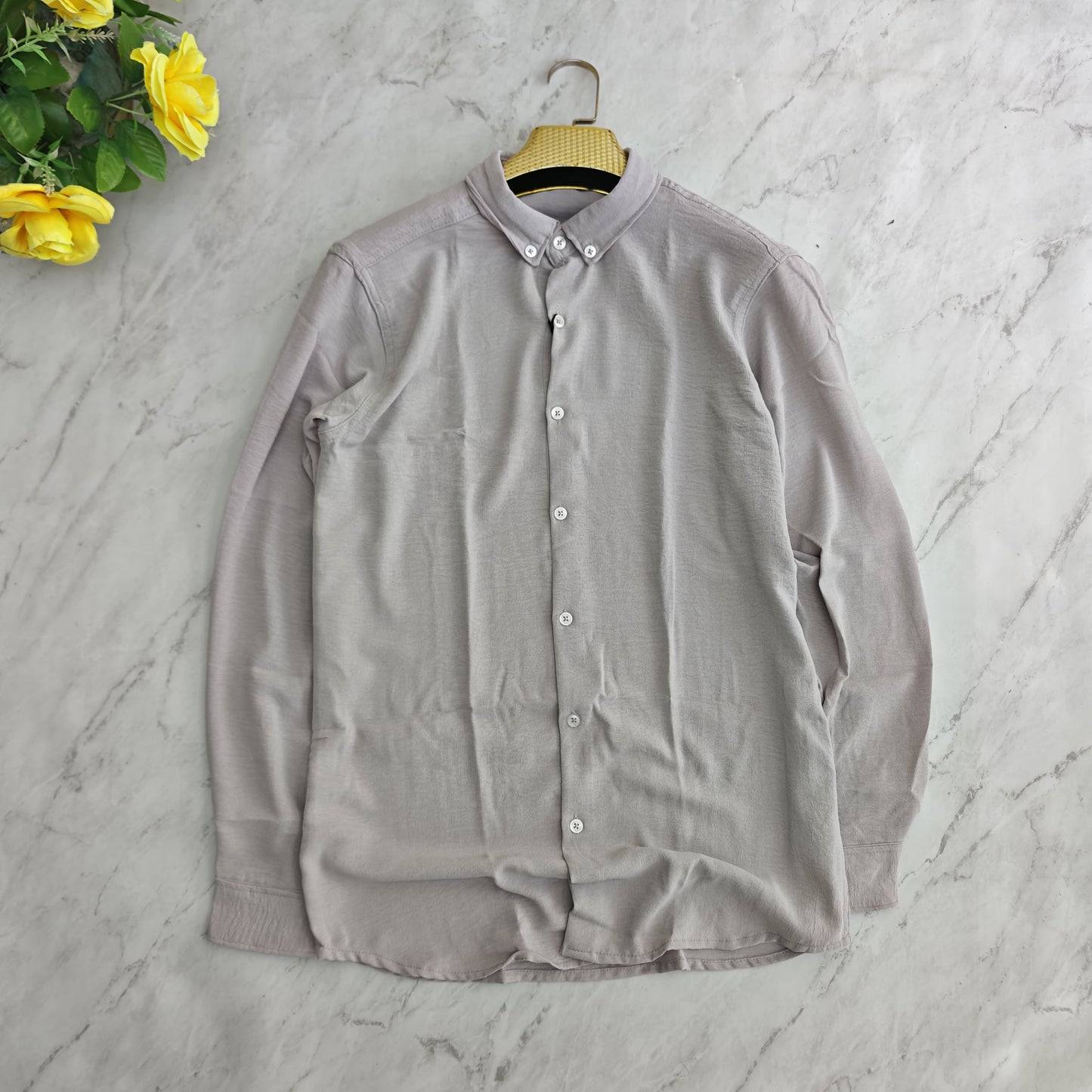 MFW old money crush fabric Lenin Shirts single pcs @299 and Buy 4 pcs combo @999 (Light ash)