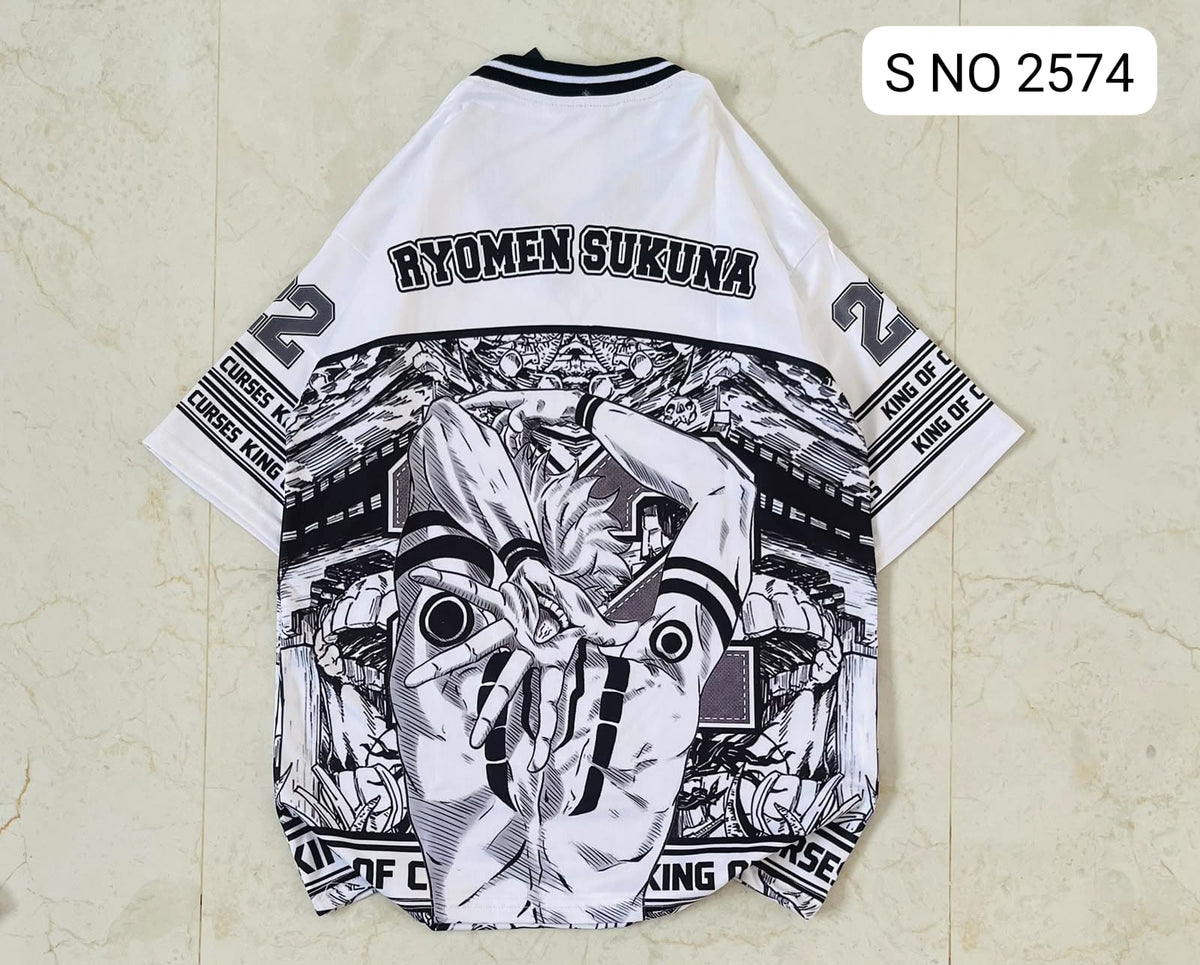 V-Neck Rib type anime printed jersey tshirts buy@250 rs only