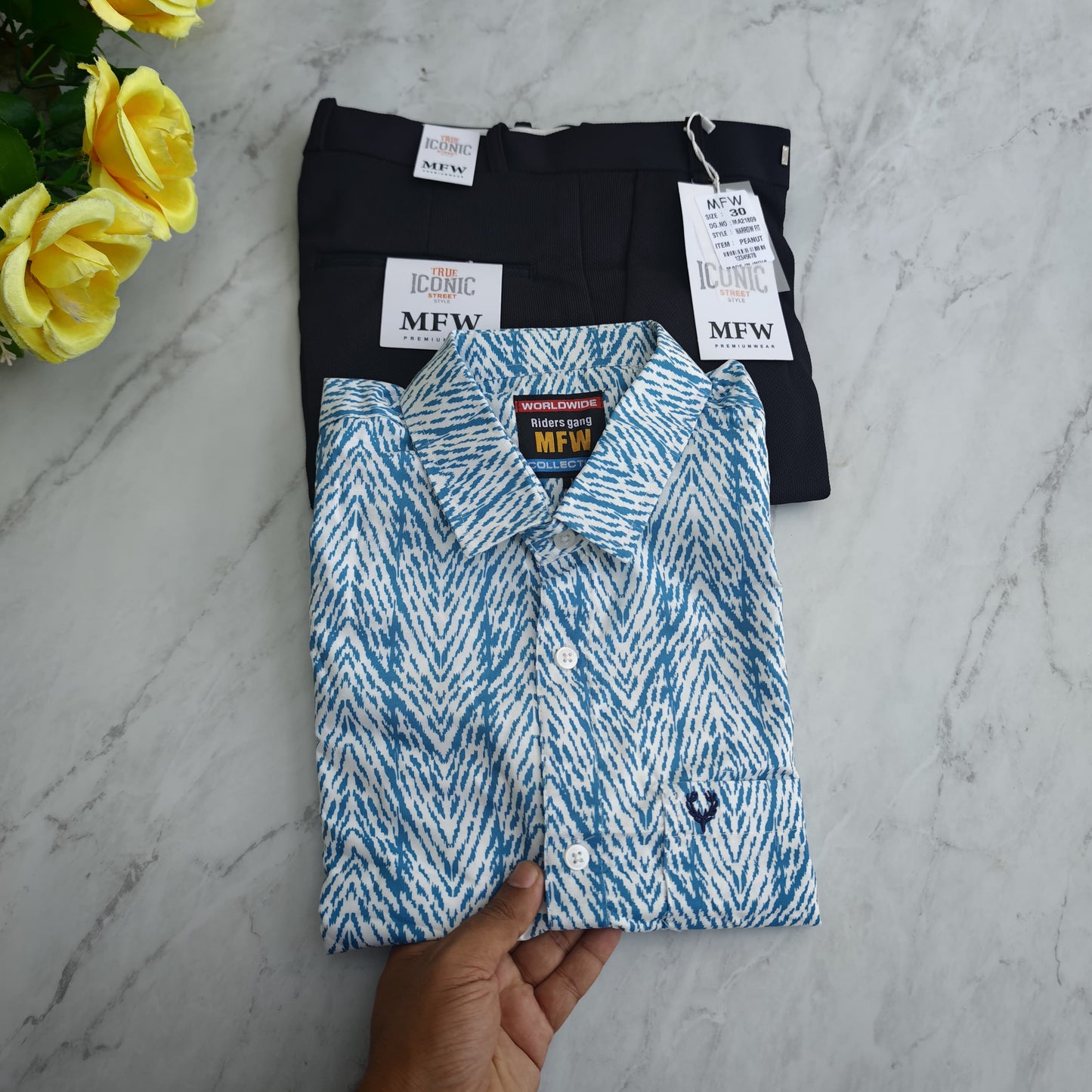 2 in 1 combo MFW laffer printed shirts + penut polo fit pant combo buy @500 rs only