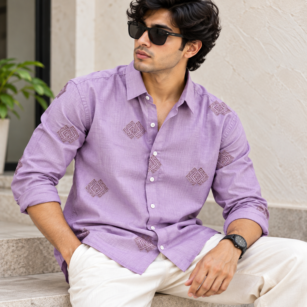 Men's Full sleeve Embroidery Shirts single pcs @350 and Buy 3 pc combo @999
