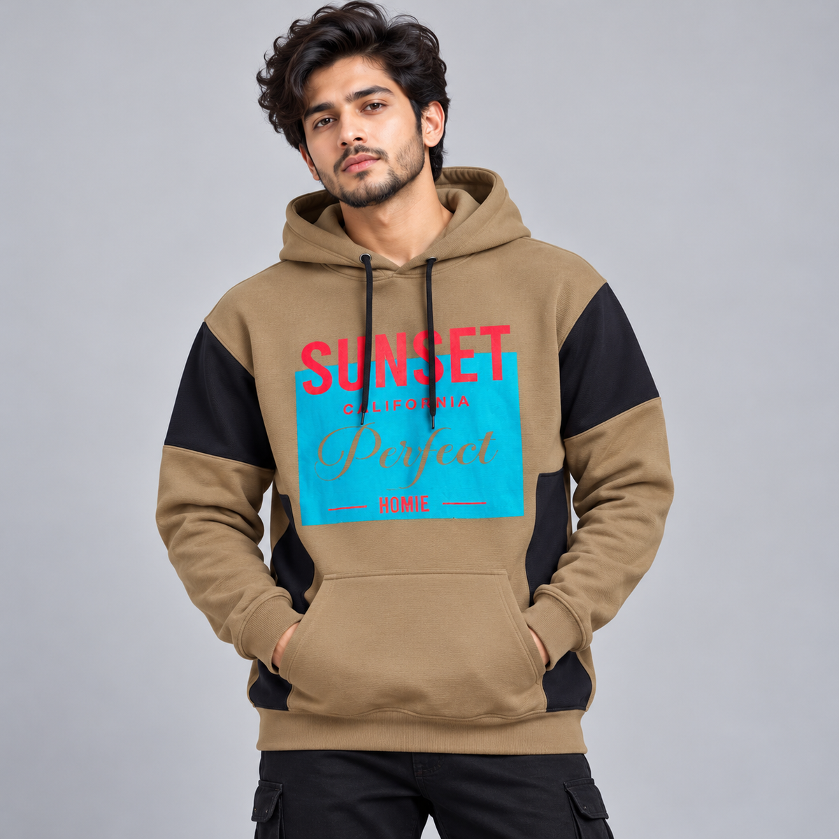 Men's Full sleeve Stylish front print premium  Hoodies tshirt single pcs @249(grey) (Fabric Reference – Please Read Description)