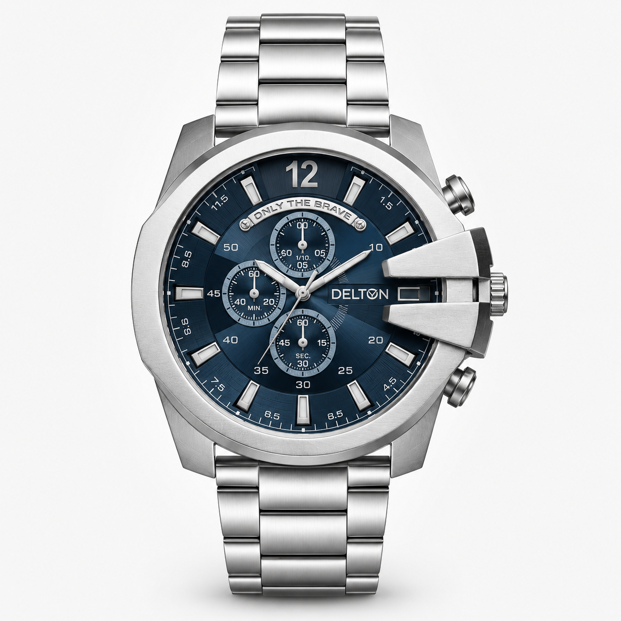Trendy Silver Strap Bold Watches @250rs (Black)
