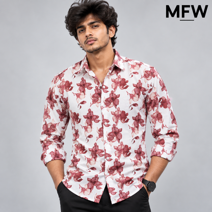 MFW Floral Viscose Printed Full Sleeve Shirt Single pcs @299 and Buy 4 pcs combo @999
