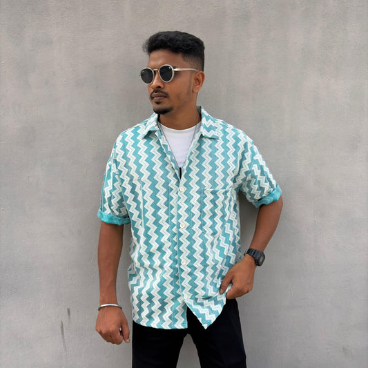 Mfw Net Fabric Cuban collar Drop shoulder shirts 1 pc @199 and 3 pcs @ 499