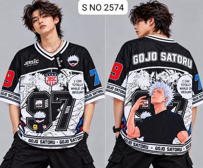 V-Neck Rib type anime printed jersey tshirts buy@250 rs only