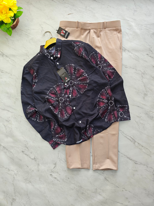 2 in 1 Combo viscose printed shirts + Twill polo fit pant buy @600 rs only