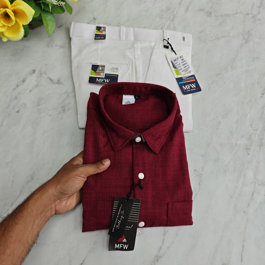 2 in 1 combo korean lenin shirts + MFW lenin polo fit pants combo buy @600 rs only