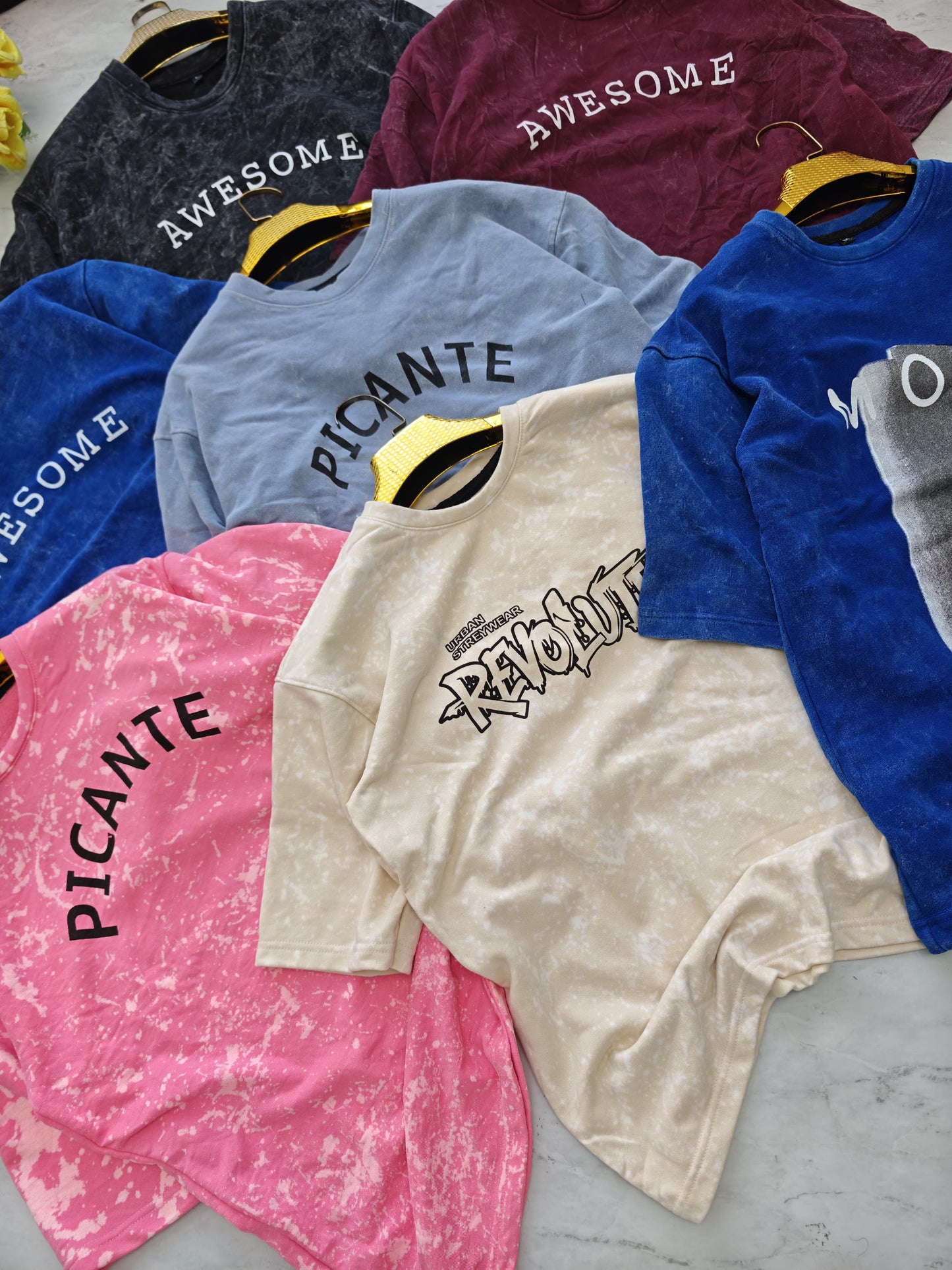 3 in 1 combo buy 3 pcs Random design Acid wash tshirts buy 500 only(Read description before ordering)