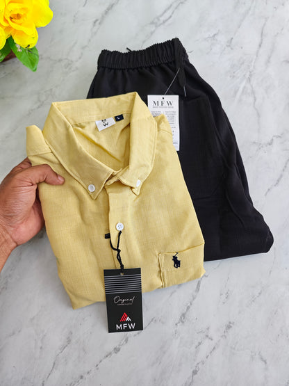 2 in 1 Combo MFW Lenin shirts + lenin relax fit pant buy @500 rs only