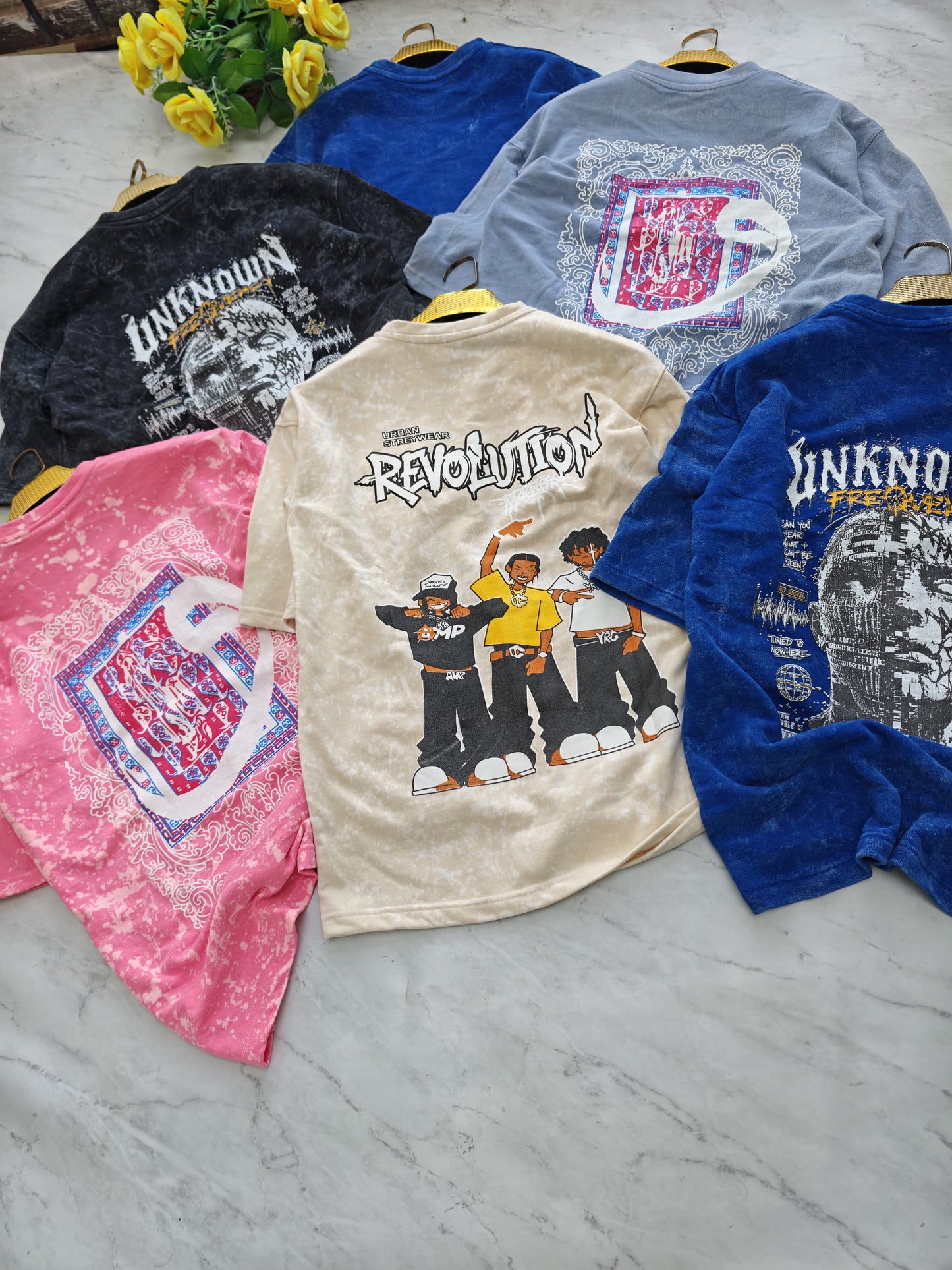 3 in 1 combo buy 3 pcs Random design Acid wash tshirts buy 500 only(Read description before ordering)