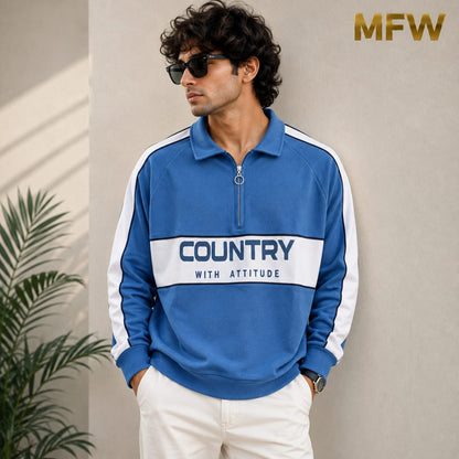 Men's korean Collar premium old money Zipper Full sleeve tshirts@249 (Fabric Reference – Please Read Description)