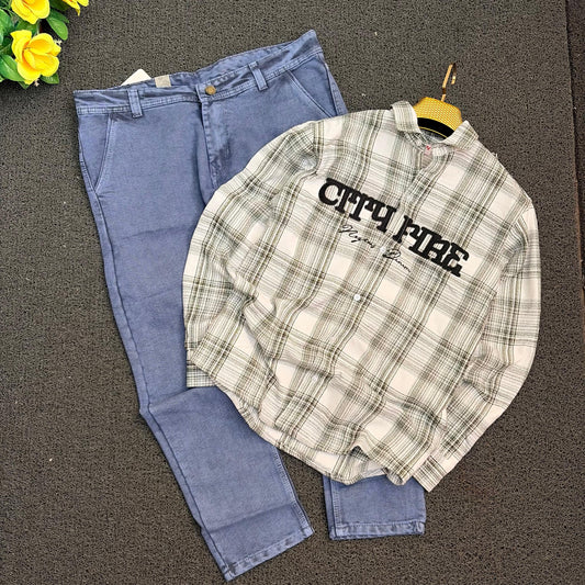 2 in 1 combo MFW Embroidery shirts + mom fit jeans buy @600 only